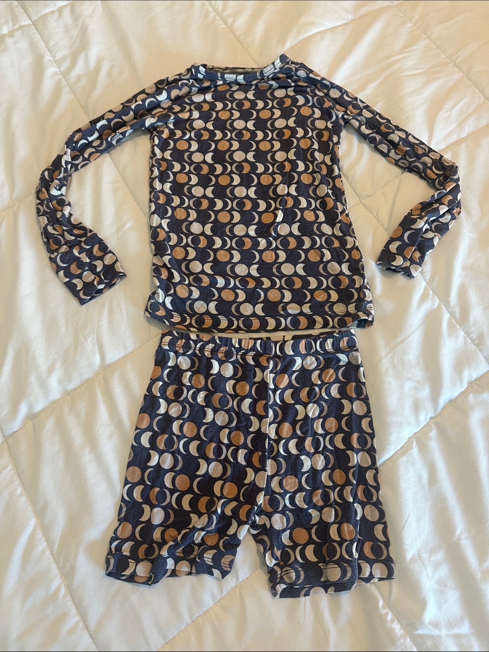 Small shop navy moons bamboo pajama set